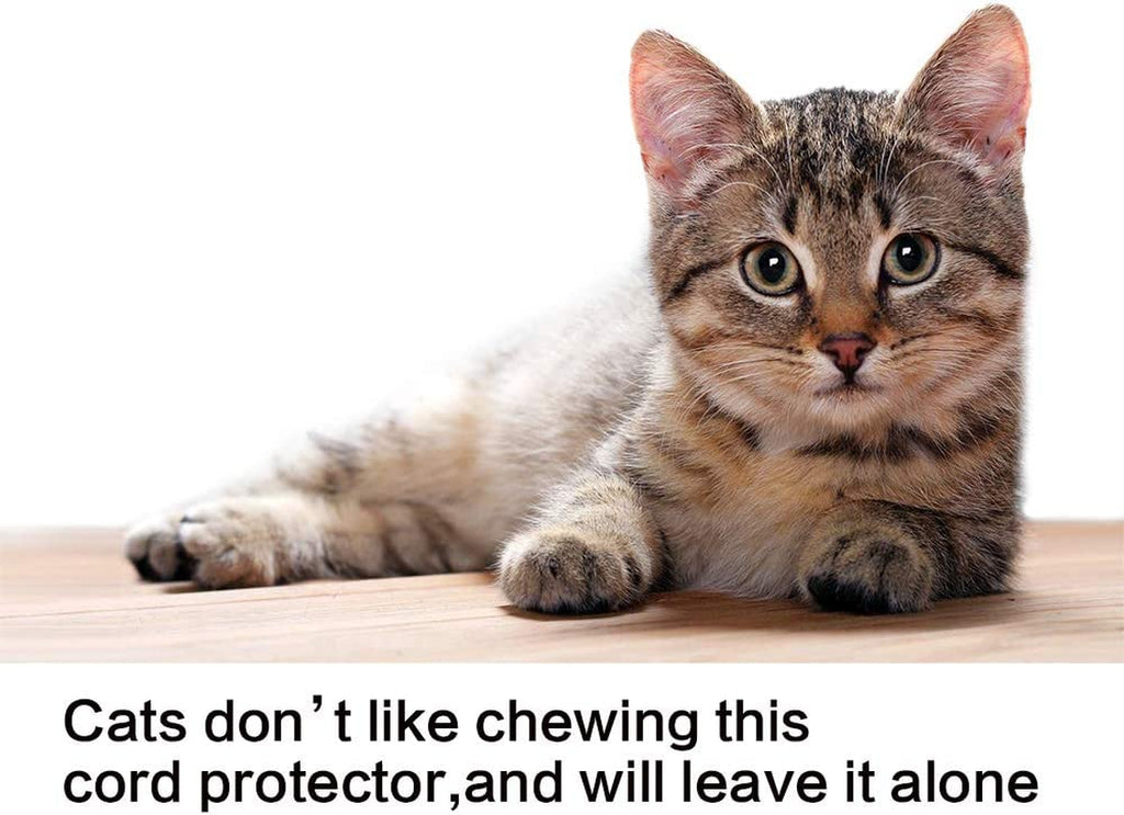 10Ft - 3/8 Inch Cord Protector Wire Loom Tubing Cable Sleeve Split Sleeving for USB Cable Power Cord Audio Video Cable – Protect Cat from Chewing Cords - Black