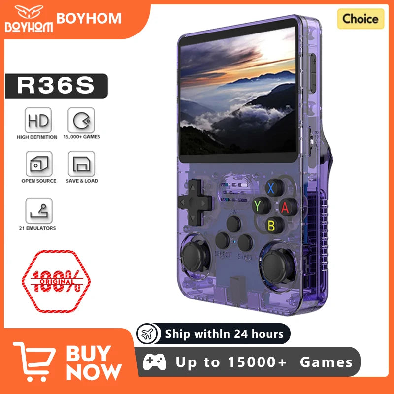 NEW Green  Retro Handheld Game Console Linux System 3.5 Inch IPS Screen Portable Pocket Video Player 64GB 128G Game Kid Gift
